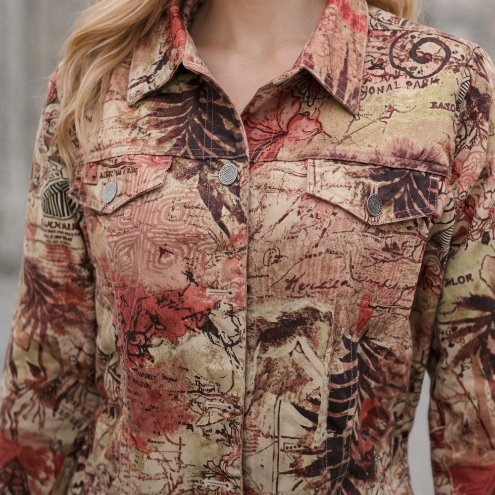 ELCC Dark Red Multicolor Stretchable Classy Jacket